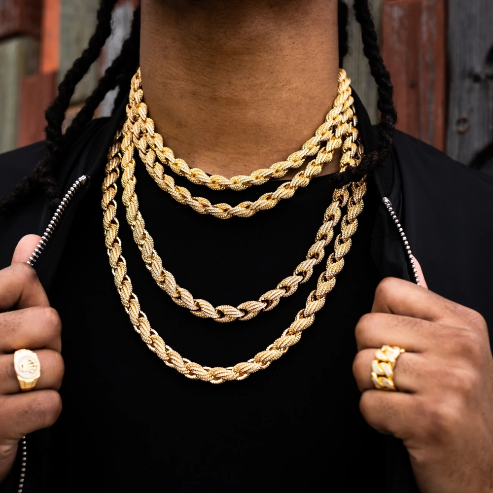 10MM ICED ROPE CHAIN - Picture 5 of 8